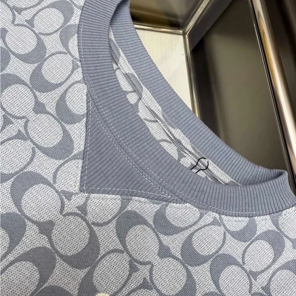 Coach Light Blue Patterned Crewneck Sweater - Picture 4 of 10